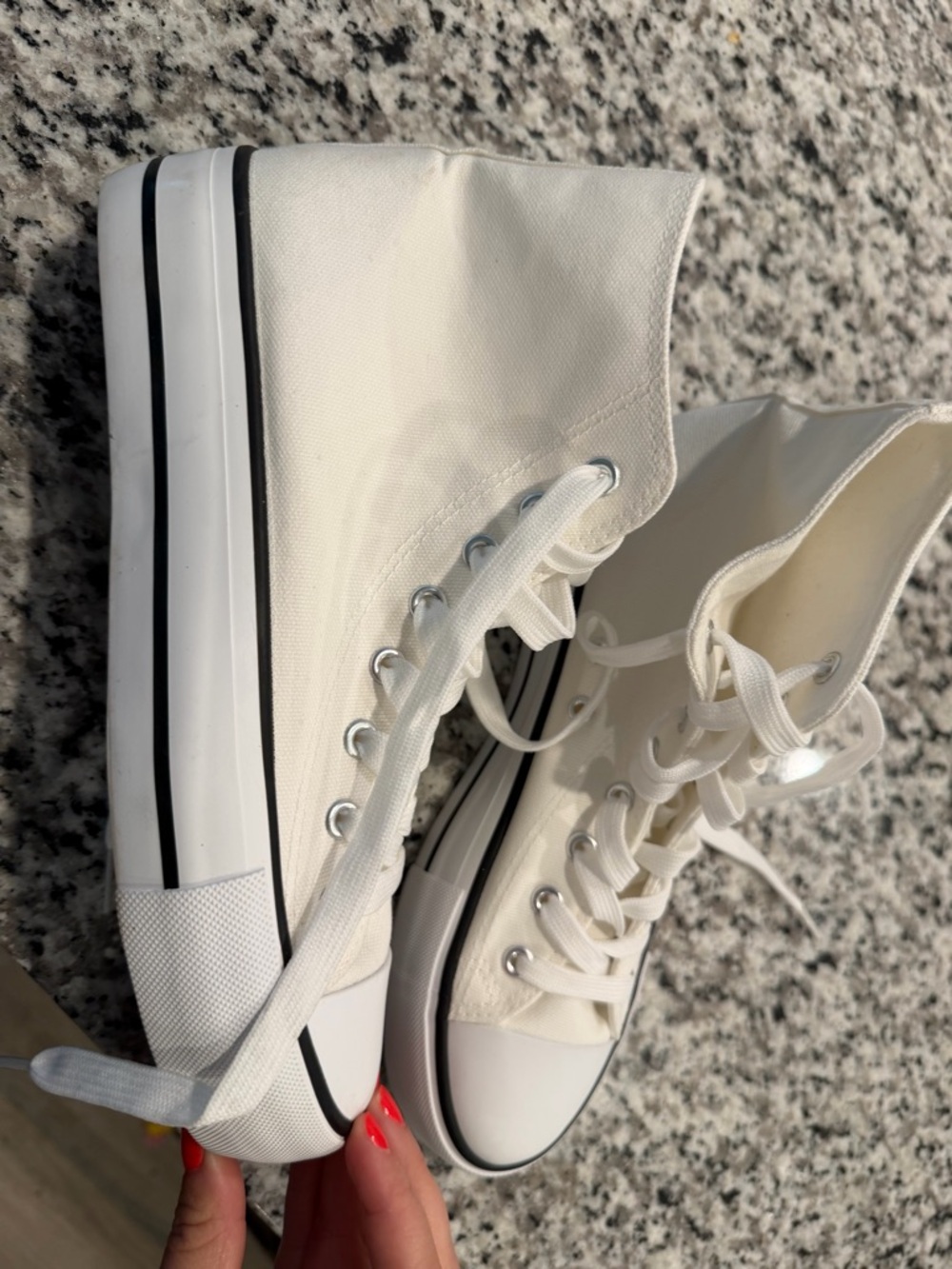 Target Cream High-Top Platform Canvas Sneakers - Women's